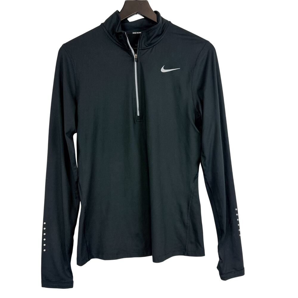 Nike Dri-Fit Womens Element 1/4 Zip Running Fitted Sweater Black - M